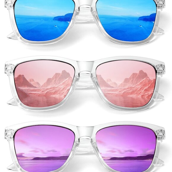Oversized Square Frame Sunglasses Retro Vintage Polarized UV400 Protection main image 8
